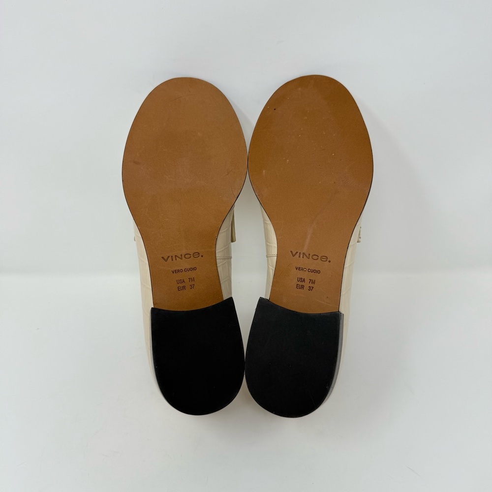 New Vince Naomi Loafer Birch Sand Croc Embossed Sz 7 - Picture 13 of 14